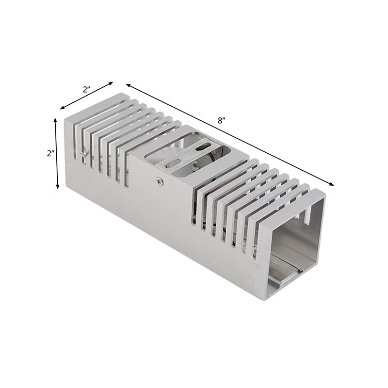 Lámpara de aluminio de aluminio ranurado accesorio de iluminación de pared LED plateada cepillada moderna con luz multicolor