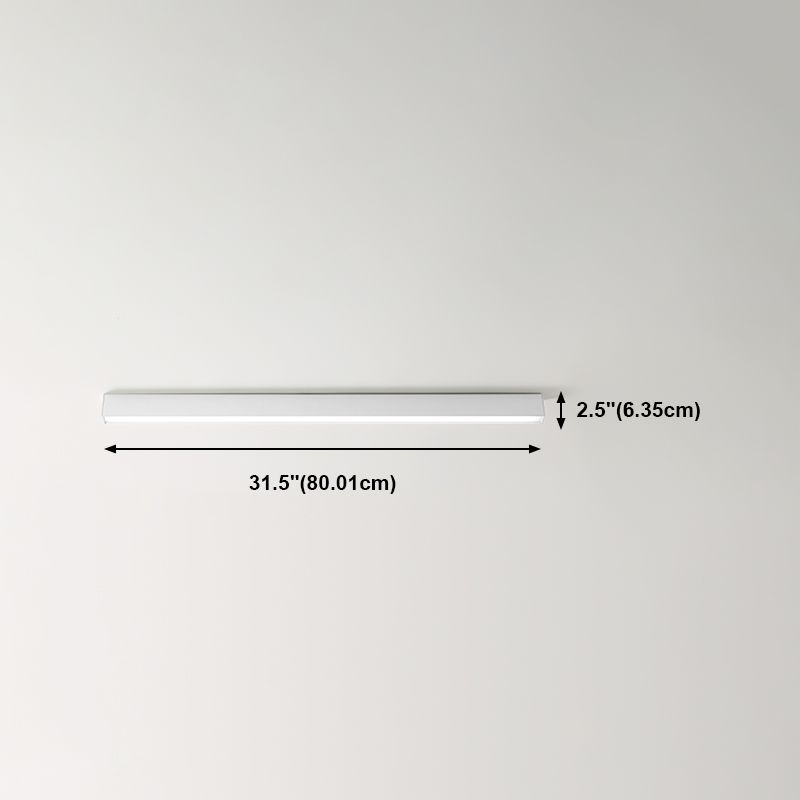 Linear Shape Ceiling Fixture Modern Style Metal 1 Light Ceiling Mounted Light in White