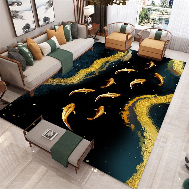 Colorful Modern Carpet Animals Pattern Polyester Area Rug Stain Resistant Rug for Home Decor
