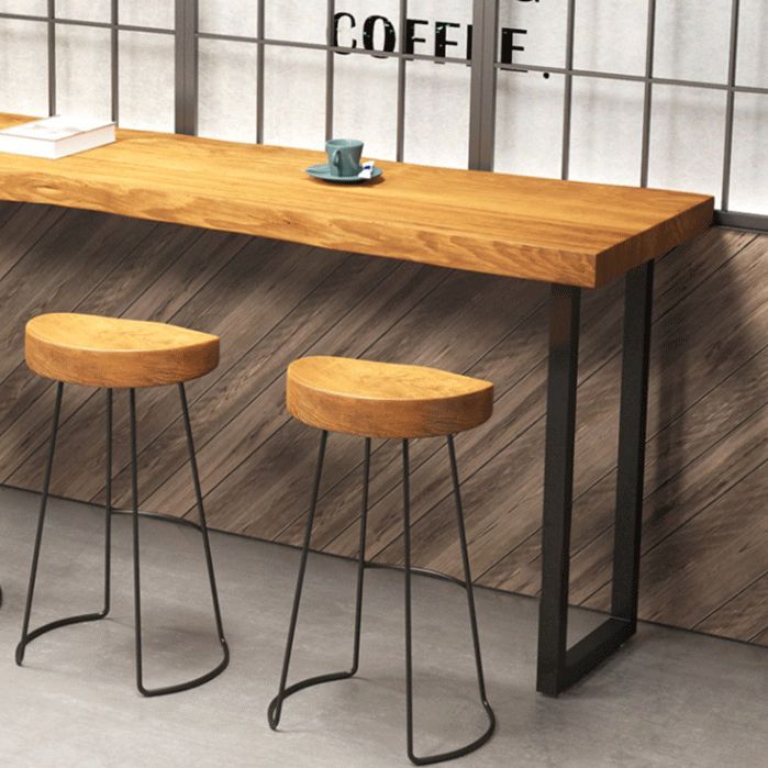Rectangle Solid Wood Bar Table Set Industrial 1/2/5 Pieces Counter Table with High Stools