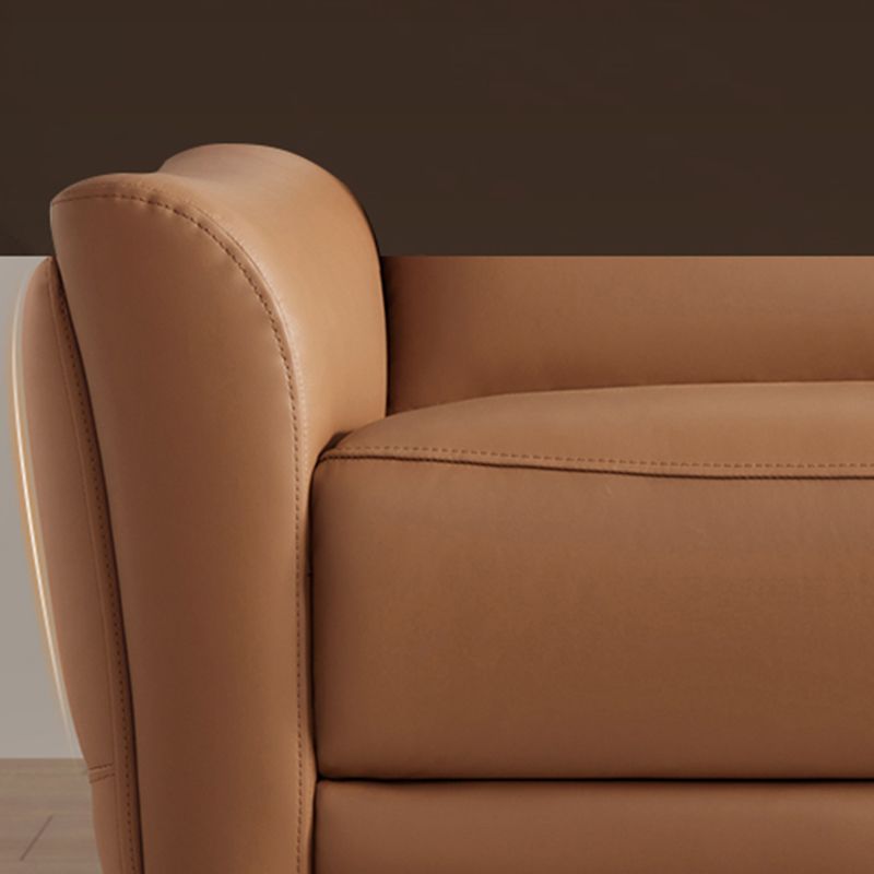 Genuine Leather Flared Arm Sectional -Contemporary Power Recliner Sectional Couch