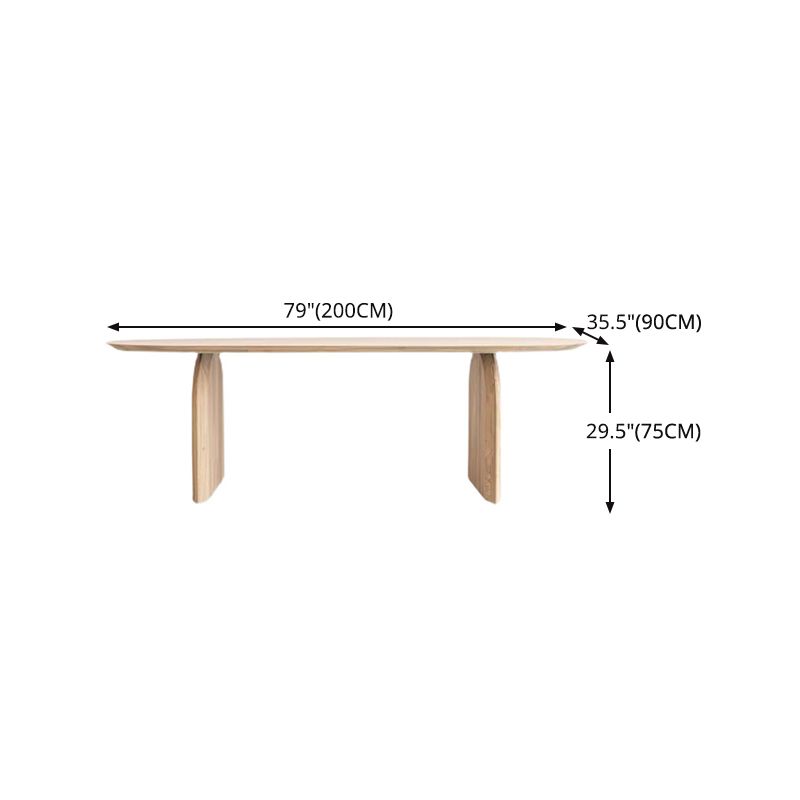 Ovaal dubbele voetstuk moderne tafel massief hout vaste tafel voor thuisgebruik