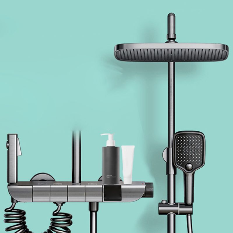 Wall Mounted Shower Arm Shower Faucet Metal Shower System with Slide Bar