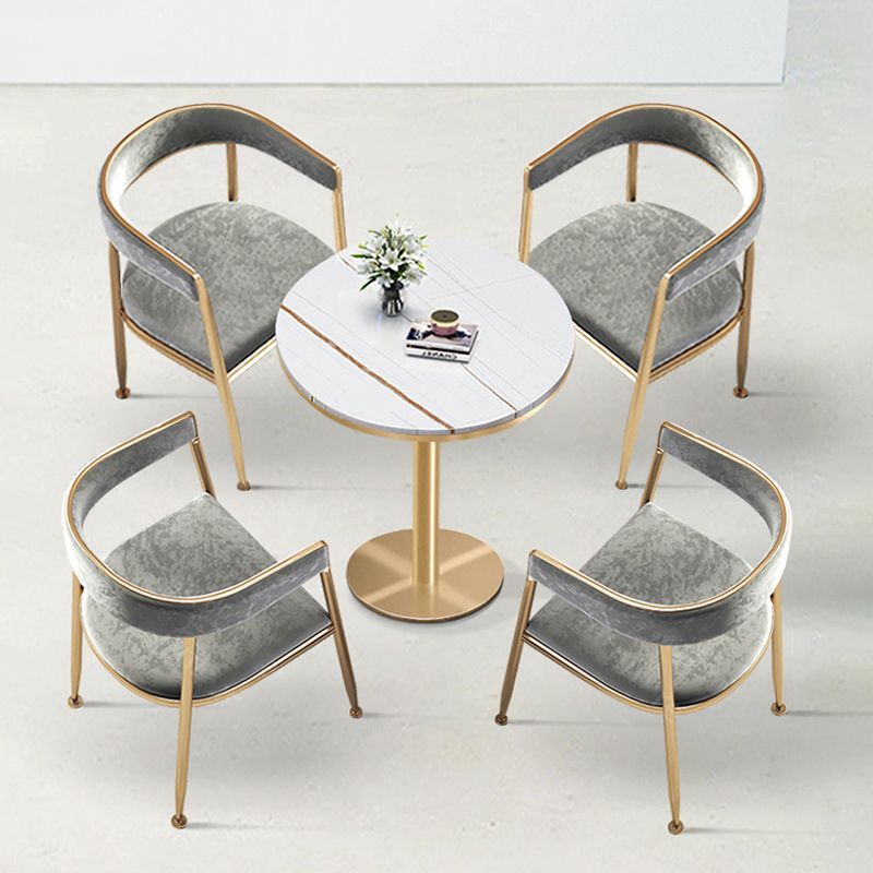 Chaise latérale de salle à manger à dossier ouvert en métal, fauteuil de salle à manger de Style Glam pour la maison