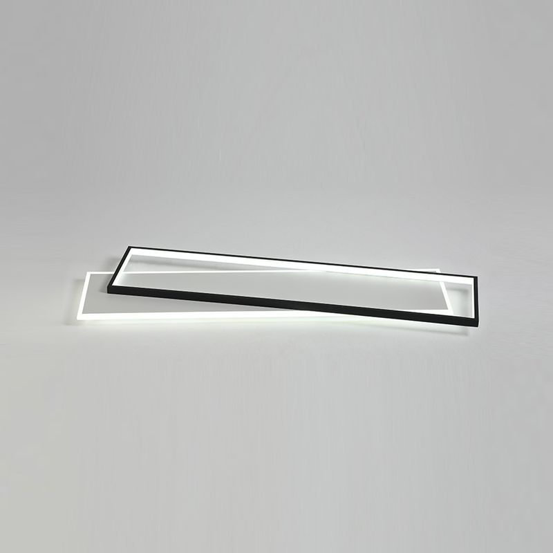 Metal Rectangular Close to Ceiling Lighting Modern LED Black Ceiling Light