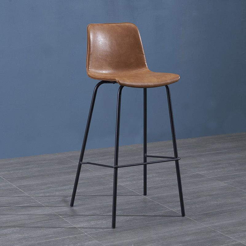 Contemporary Style Bar-stool Leather Counter Bar Stool for Kitchen Bar with Metal Legs