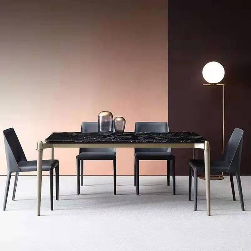 Silla Parsons de restaurante estilo diseñador, silla de comedor con acabado mate de cuero