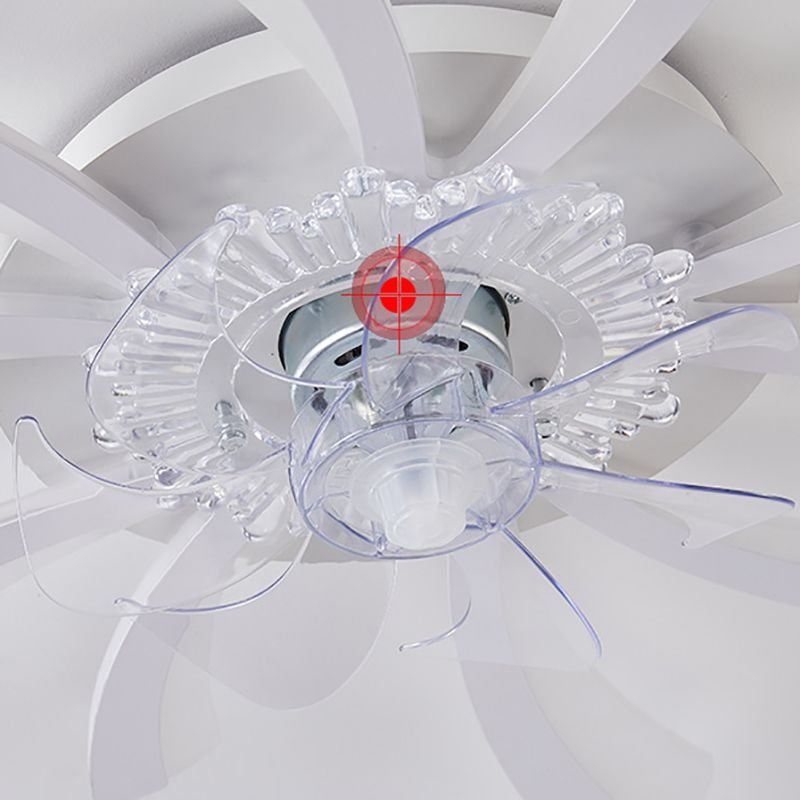 Nordische Metall Deckenlüftungslampe Multi-Head-LED-Flush-Montage-Leuchte mit klarem Kunststofflüfterblatt