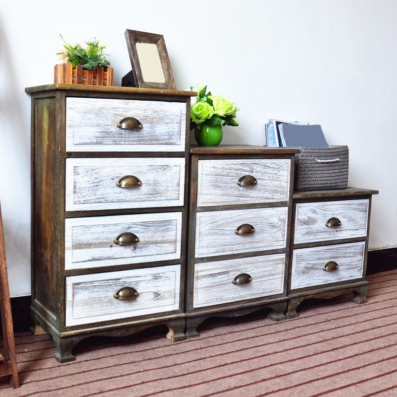 11.7-inch W Coastal Storage Chest Dresser Solid Wood Storage Chest