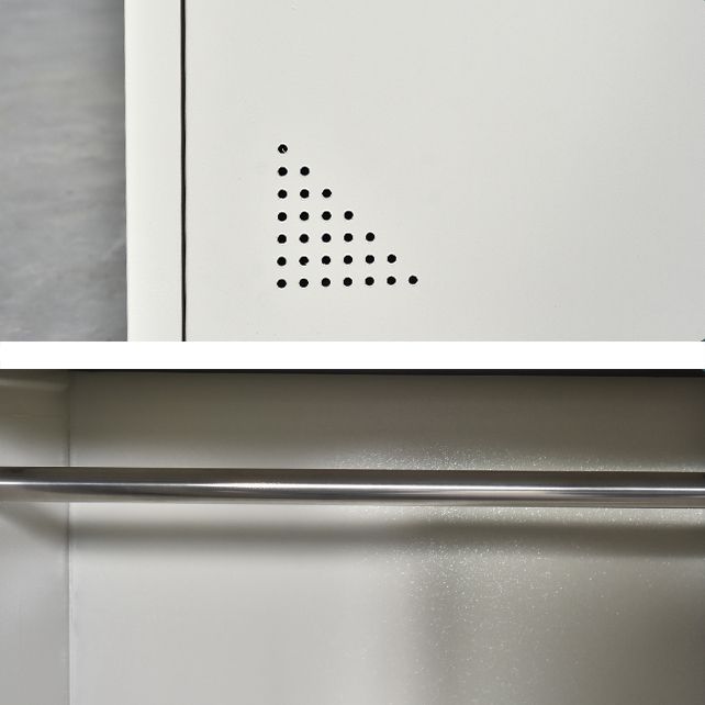 White Steel Storage Cabinet Contemporary Hinged Wardrobe Cabinet