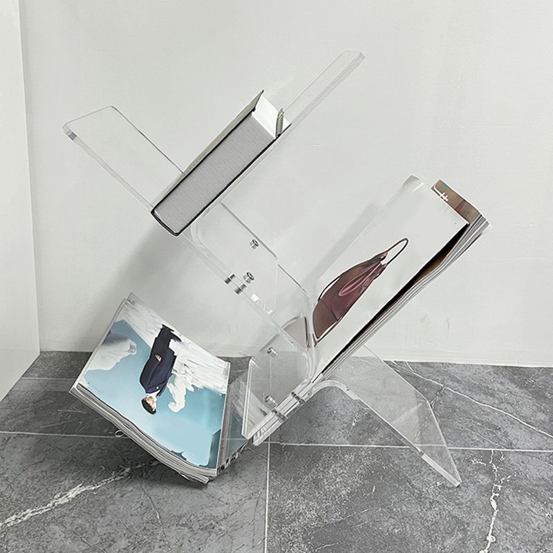 Contemporary Acrylic Bookshelf Standard Clear Open Back Bookcase