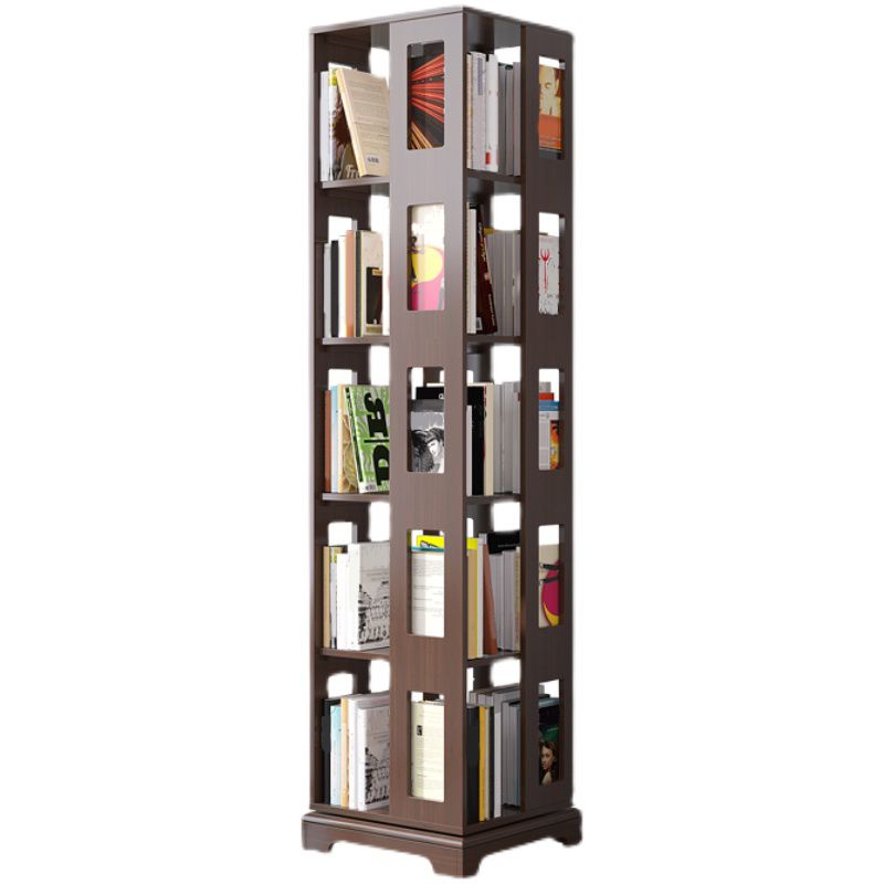 Solid Wood Bookshelf Scandinavian Rotatable Open Back Bookshelf