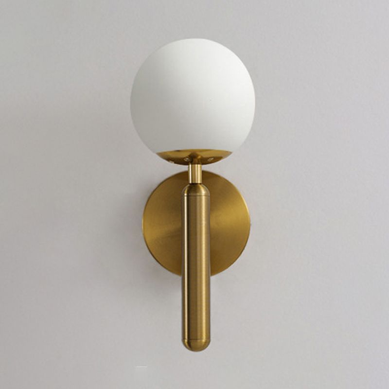 Industrial Bath Vanity Lighting Globe Shaded Golden / Black Vanity Lamp for Bathroom