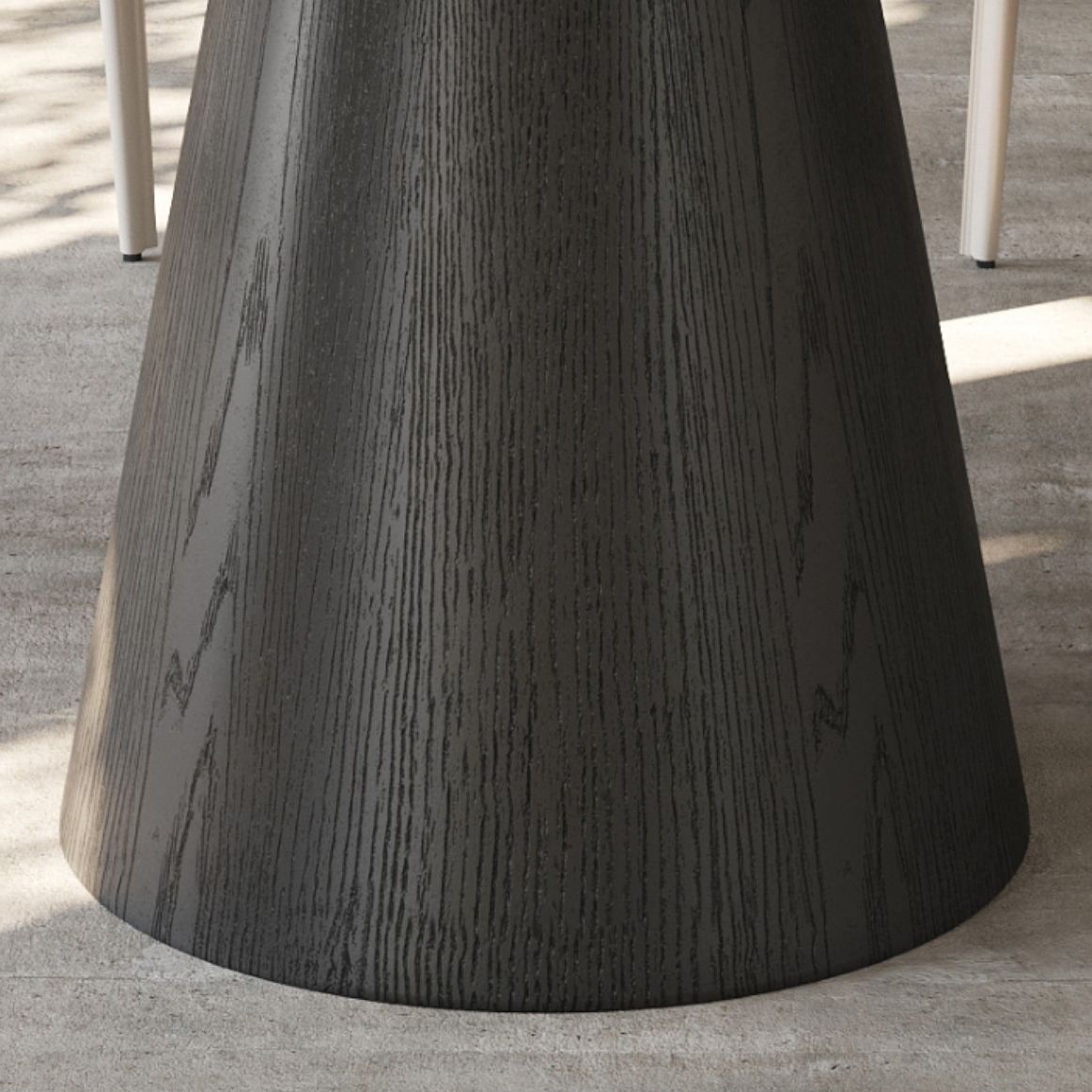 Solid Wood Pedestal Dining Table Oval Stone Top Dining Table in White