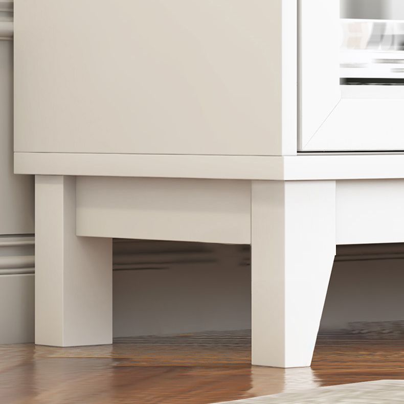 Urban Vertical Standard Bookcase White Manufactured Wood Bookshelf with Glass Doors