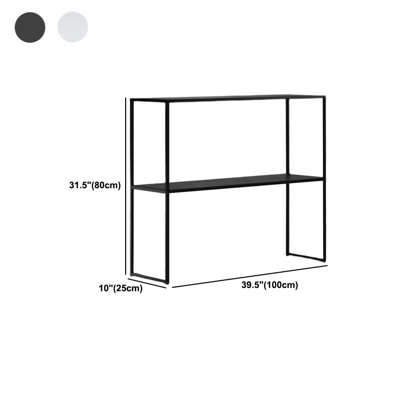 Contemporary Iron Console Table with Shelf and Sled Base,31 inch