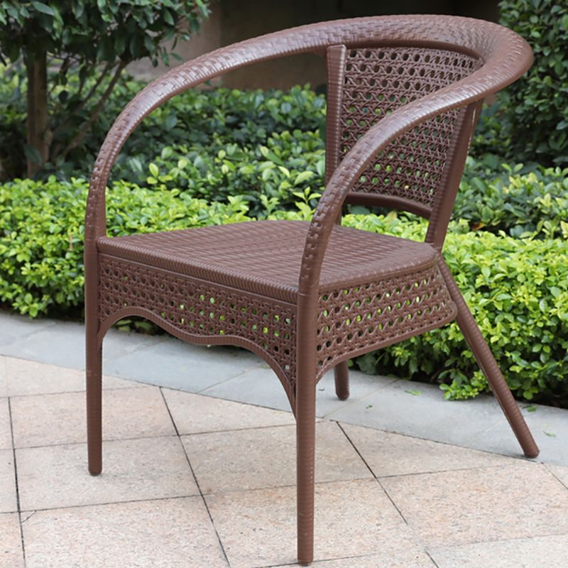 Contemporary Plastic Outdoors Dining Chairs Stacking Patio Dining Chair