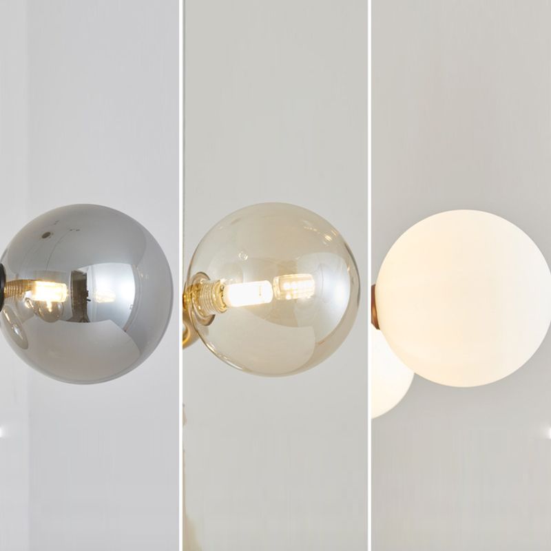 Blown Glass Globe Chandelier Modern Stylish Dining Room Hanging Light