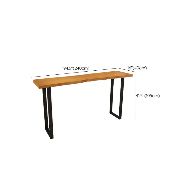 Modern Bar Height Table Solid Wood Top Bistro Table with Sled Base