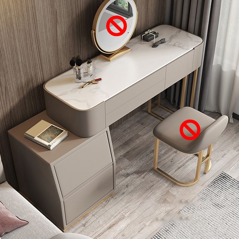 Luxurious 5 Storage Drawer Solid Wood Desk 31.5" Makeup Vanity Desk