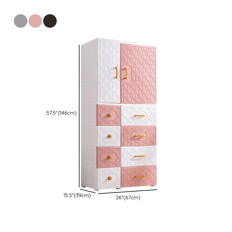 Hinged Wardrobe Cabinet with Legs Plastic Wardrobe Closet for Home