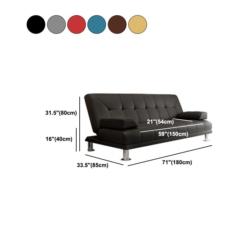 31.5"/34.6" H Faux Leather Pillow Top Arm Tufted Sofa Bed For Living Room