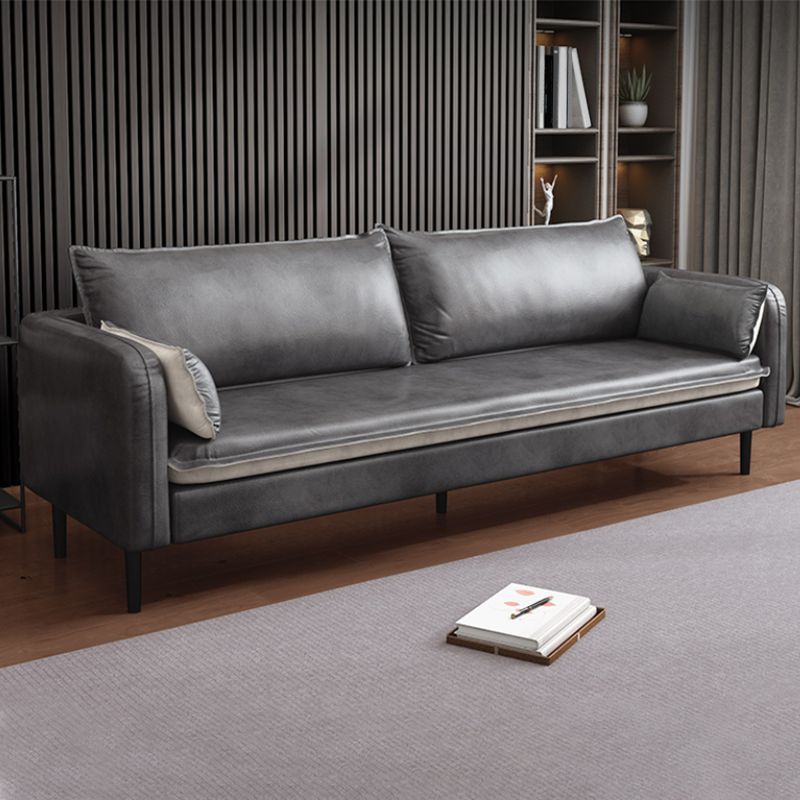 Faux Lederkissen Sofa 3-Sitzung 30,7 "Hochquadrat-Arm Loveseat