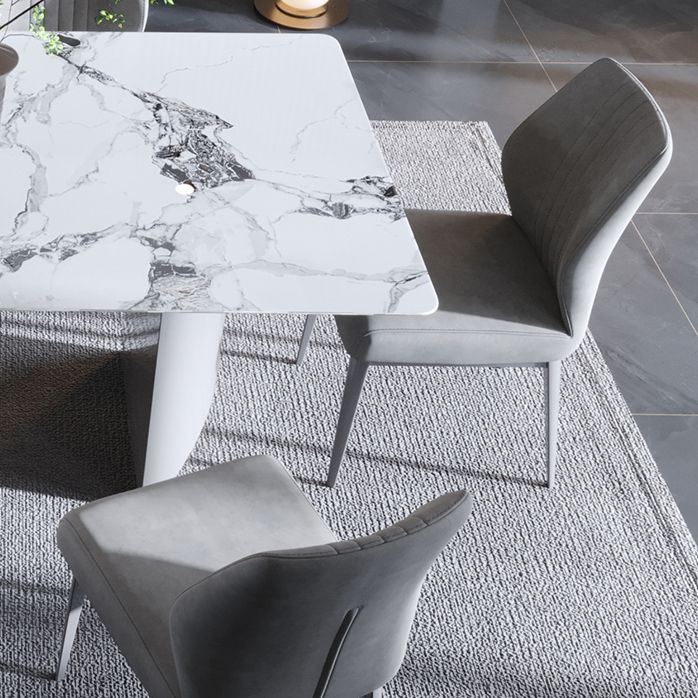 Faux Leather Dining Chairs Nordic Style Parsons Chair for Dining Room