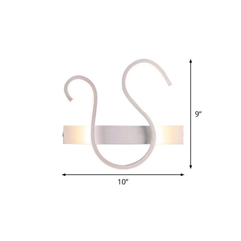 Swirl Wall Light Aymage minimalisme Acrylique Living Room LED Ponderie en lumière chaude / blanche