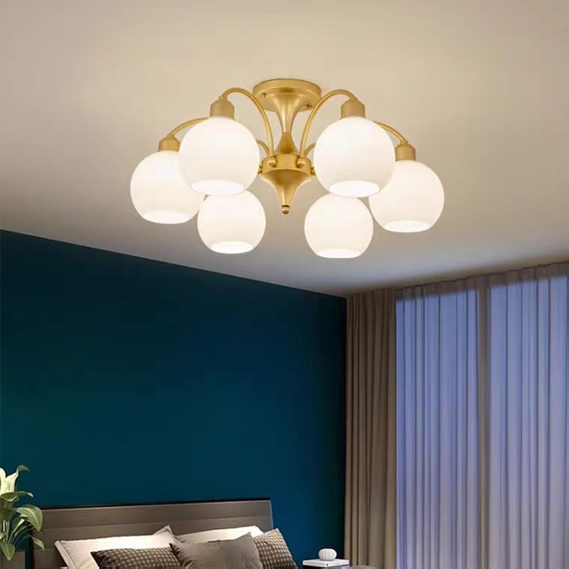 Modern Simple Ceiling Light Ball Shape Shade Iron Ceiling Lamp for Bedroom