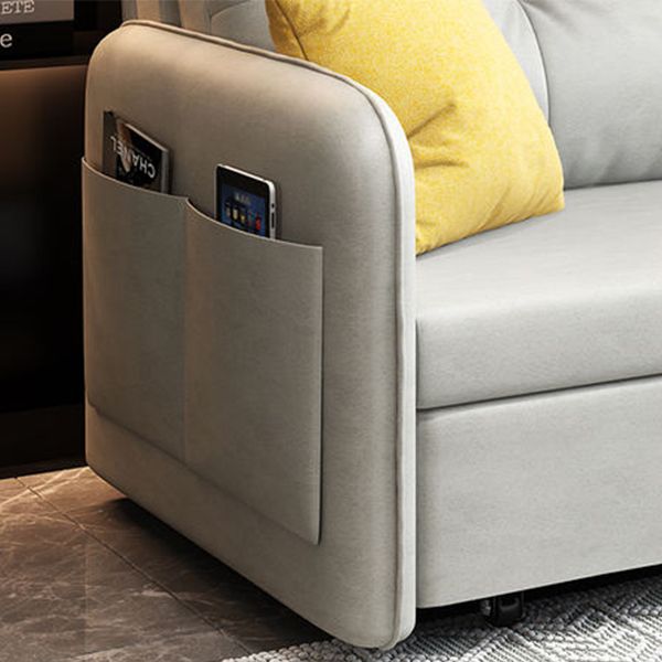 Faux leather Sleeper Sofa Light 32.67" Wide Gray Sofa Bed with Upholstered