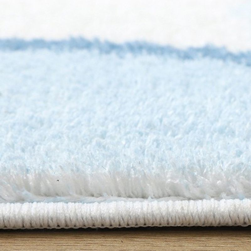 White Causal Rug Polyester Graphic Indoor Rug Washable Area Rug for Sitting Room