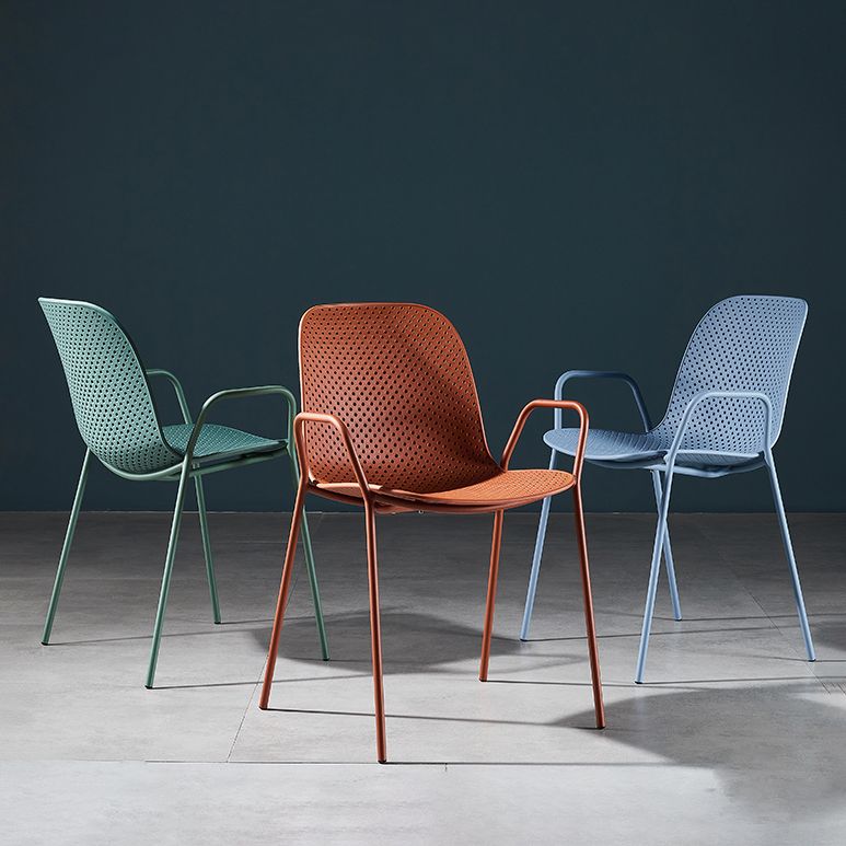 Silla de estilo moderno sillones de comedor con patas de metal para cocina