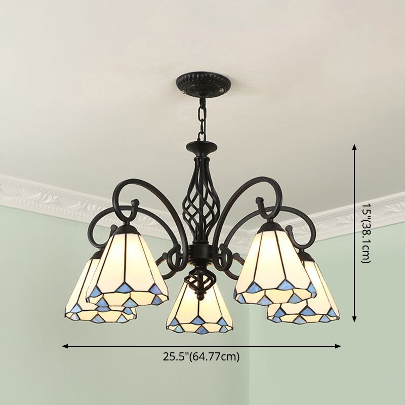 Lampadella Tiffany in vetro colorato Light Living Living Affettale Luce appesa con catene regolabili da 12 "