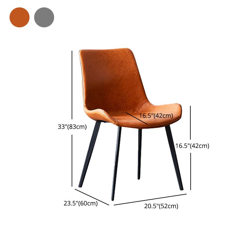 Industrial Faux Leather Dining Chairs Solid Back Chair for Kitchen