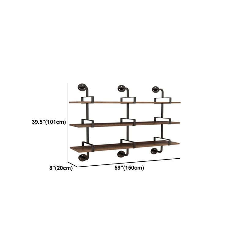 7.87"W Bookshelf Industrial Style Wall Mounted Bookcase for Home Study Room