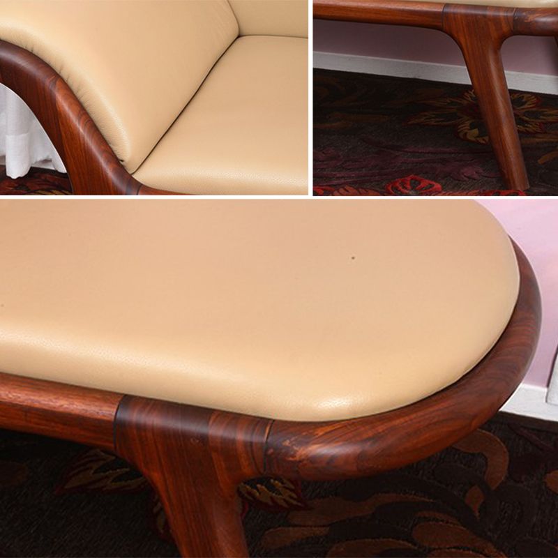 Traditional Wooden One Arm Chaise Flared Arms for Bedroom Living Room