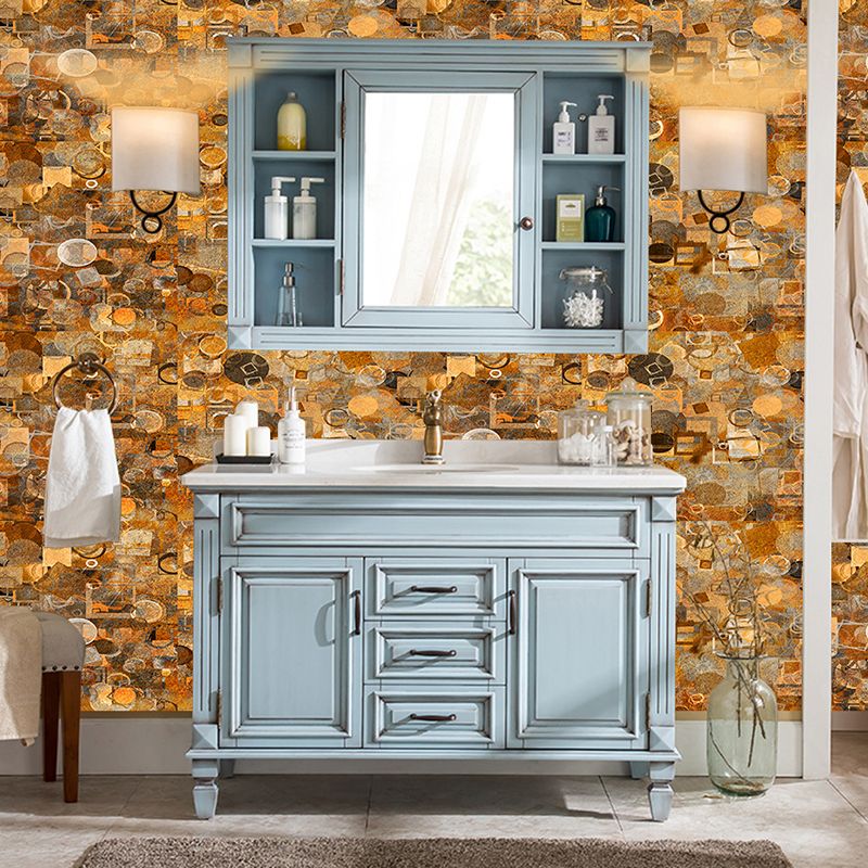 Adhesive Abstract Wallpaper Panels 12 Pieces Modern PVC Wall Art in Dark Brown, 8' L x 4" W