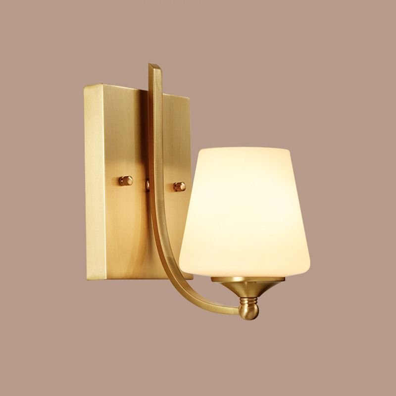 Metallic Candlestick Wall Sconce Minimalist 1 Head Wall Mounted Light in Gold for Entryway