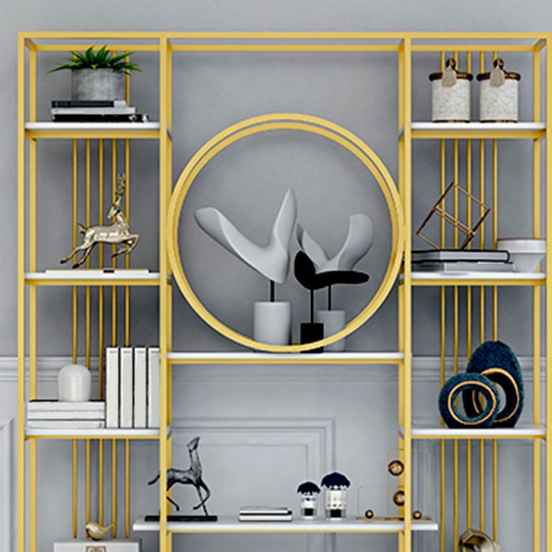 Closed Back Metal Bookcase Scandinavian Bookshelf with Storage Shelves