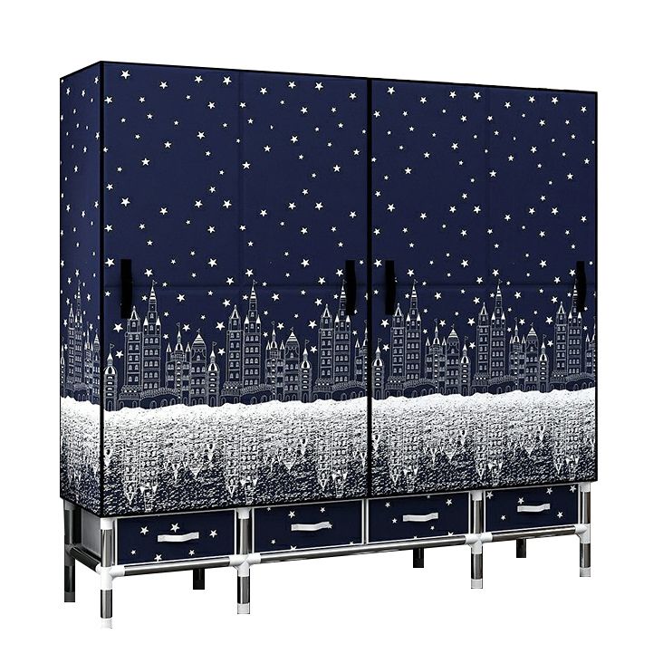 Contemporary Wardrobe Cabinet with Legs Steel Wardrobe Armoire