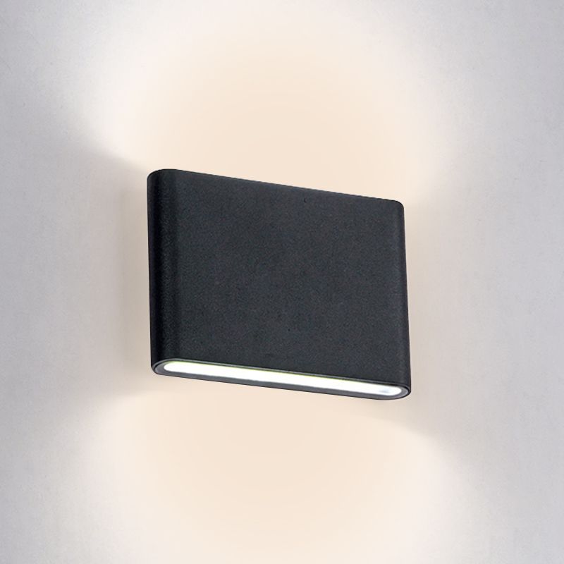 Aluminum Rectangle Shade Wall Lights Modern Style 1 Head Wall Mount Fixture for Outdoor Wall