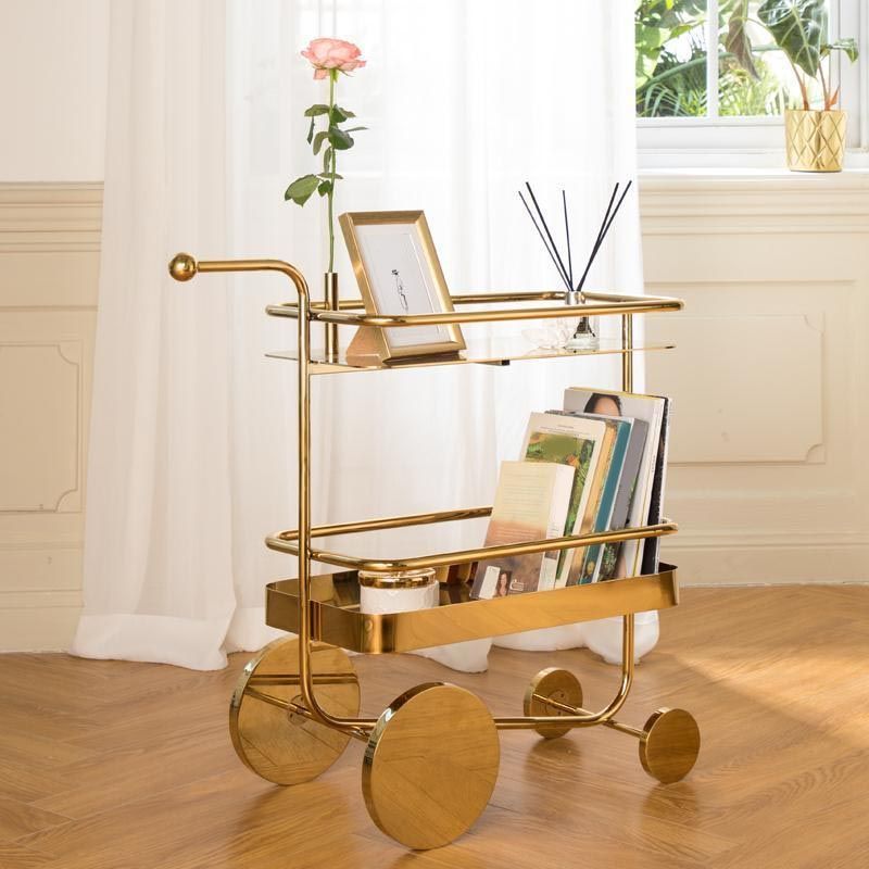 29.25" High Modern Style Prep Table Rolling Metal Prep Table for Home