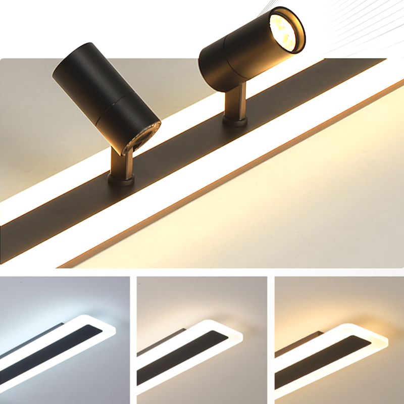 Éclairage linéaire moderne de voie de LED 3 lumières spot encastré en fer forgé