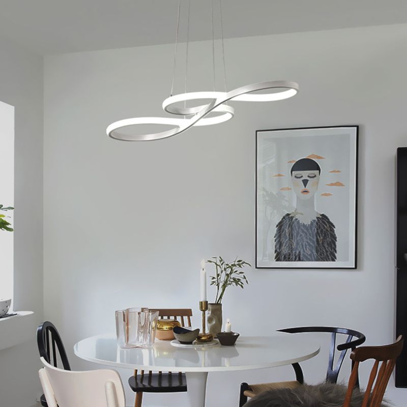 Musical Note Island Chandelier Lights Simplicity Acrylic Chandelier Lighting Fixtures for Living Room