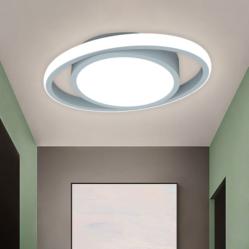 Lámpara LED de metal empotrada para balcón con montaje empotrado en tambor y círculo, lámpara contemporánea montada en el techo en negro/gris/dorado (la personalización será de 7 días)