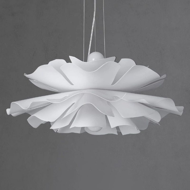 Modern Minimalist Style Blossoming Flower Hanging Pendant Lights Metal 2 Lights Pendant Light for Living Room