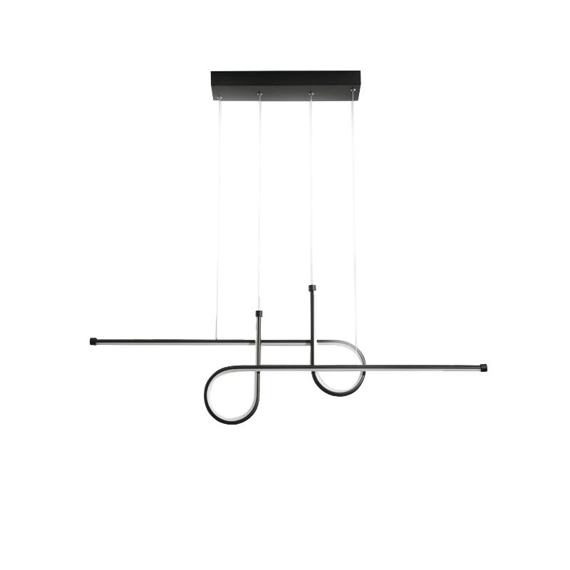 Modern Simplicity LED Island Light Linear 2-Light Pendant Light with Silicone Shade