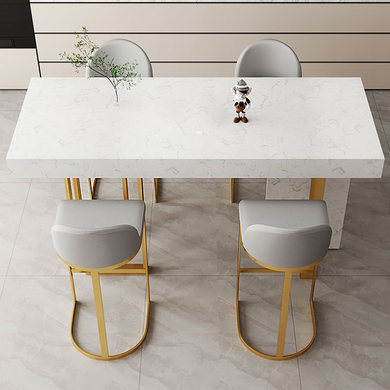 Modern Armless Counter-height Stool with Upholstered and Metal for Restaurant