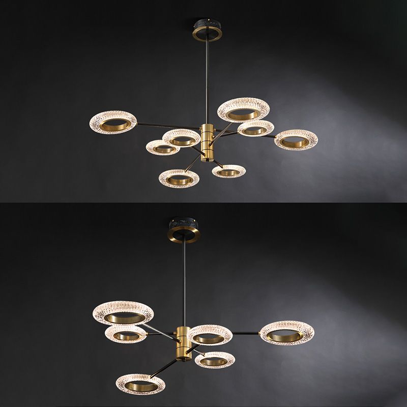 LED Chandelier Modern Style Hanging Lights in Copper for Living Room Dinning Room